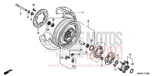 RUOTA POSTERIORE VT1100C2Y di 2000